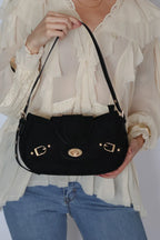 Lenna Faux Suede Shoulder Bag with Adjustable Strap